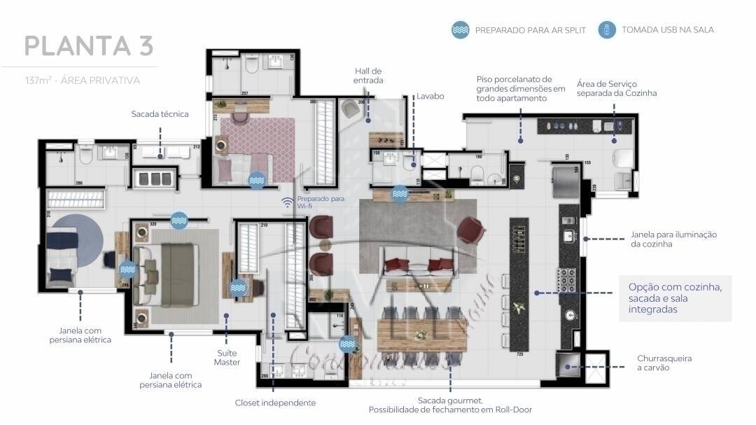 Apartamento à venda com 3 quartos, 137m² - Foto 4