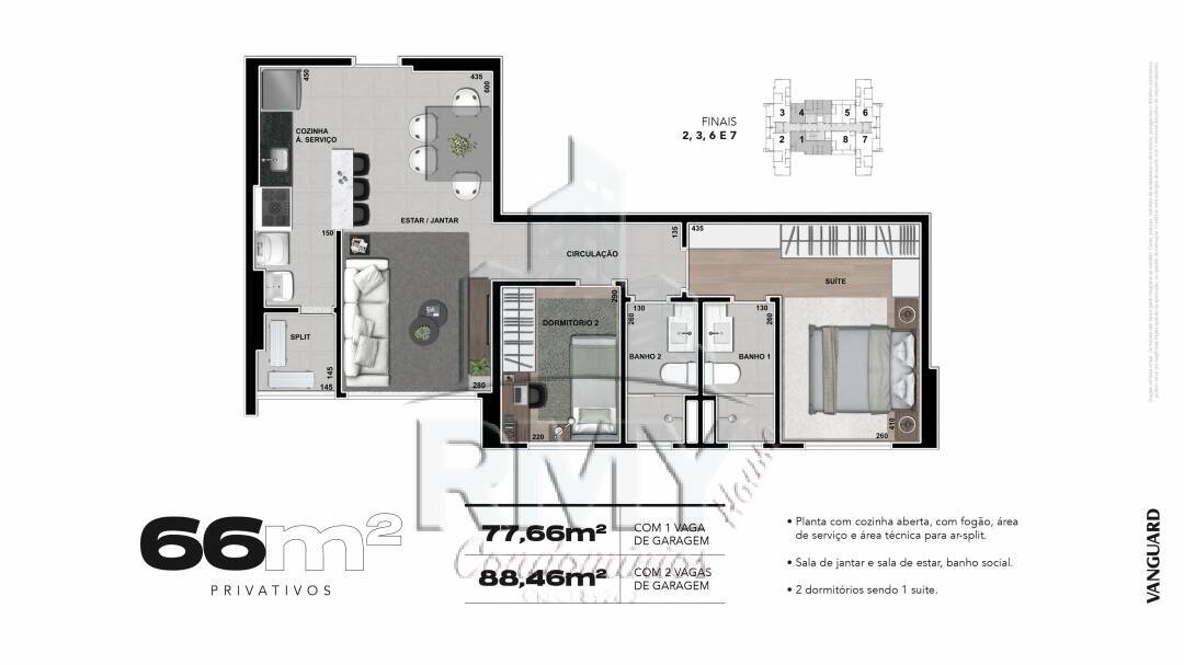 Apartamento à venda com 2 quartos, 66m² - Foto 4