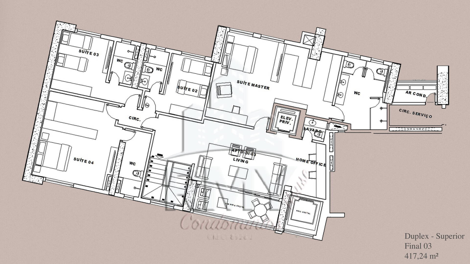 Apartamento à venda com 4 quartos, 209m² - Foto 21