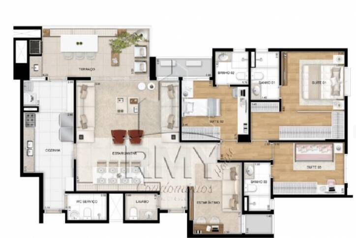 Apartamento à venda com 3 quartos, 155m² - Foto 4