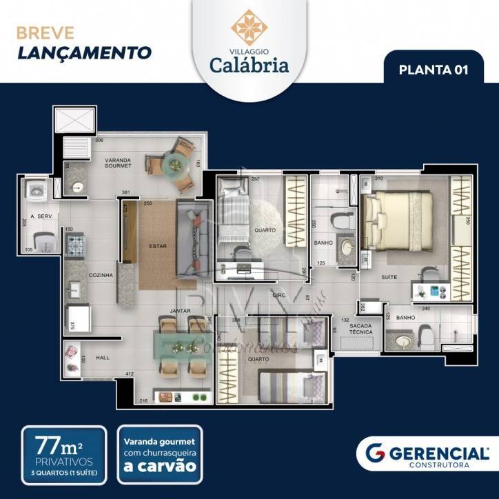 Apartamento à venda com 2 quartos, 57m² - Foto 3